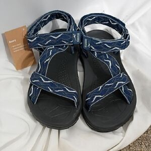 NWT Pacific Mountain Avery Charcoal/Navy Sport Sandals Mens Size 9 No Box